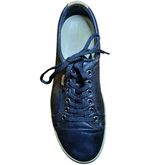 ECCO Soft Black Leather Sneakers Size EU39/US 8 EUC - Picture 14 of 16